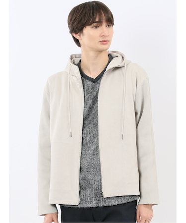 ストレッチ起毛 フルジップパーカー