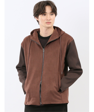 ストレッチ起毛 フルジップパーカー