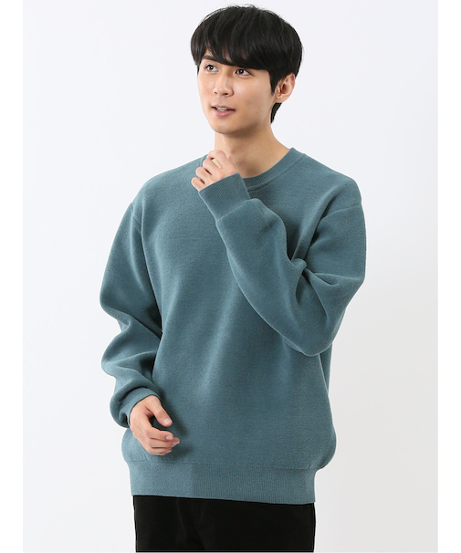 ハンドウォッシャブル ストレッチ シェニールヤーン クルーニット