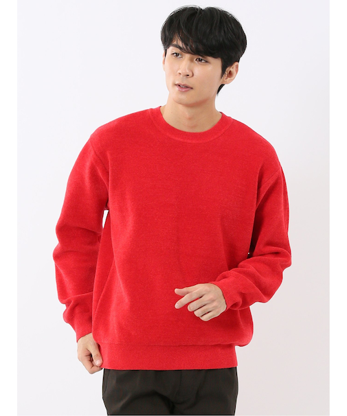 ハンドウォッシャブル ストレッチ シェニールヤーン クルーニット