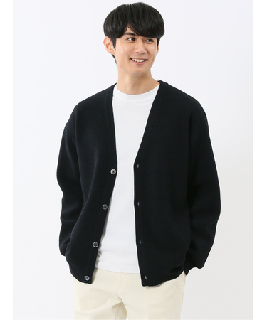 ハンドウォッシャブル ストレッチ シェニールヤーン ニットカーディガン