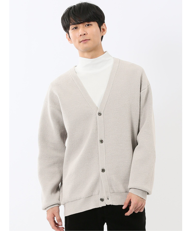 ハンドウォッシャブル ストレッチ シェニールヤーン ニットカーディガン
