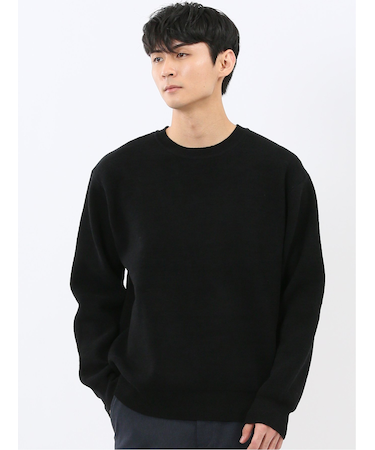 ハンドウォッシャブル ストレッチ シェニールヤーン クルーニット