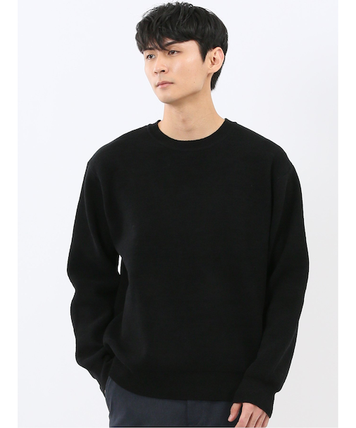 ハンドウォッシャブル ストレッチ シェニールヤーン クルーニット