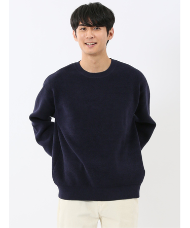 ハンドウォッシャブル ストレッチ シェニールヤーン クルーニット