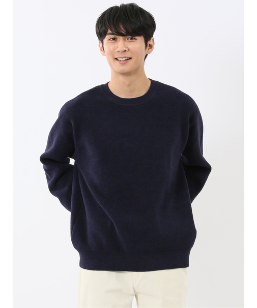 ハンドウォッシャブル ストレッチ シェニールヤーン クルーニット