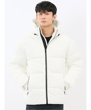 カットジャガード フーデッド 中綿ブルゾン