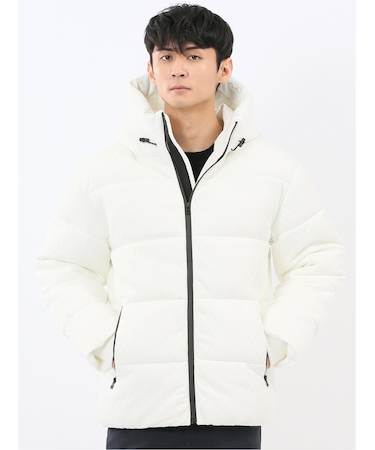 カットジャガード フーデッド 中綿ブルゾン