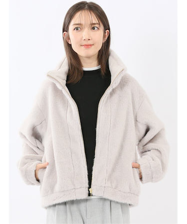 スタンドカラー ショートブルゾン