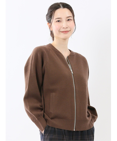 ウォッシャブル ZIP ニットブルゾン