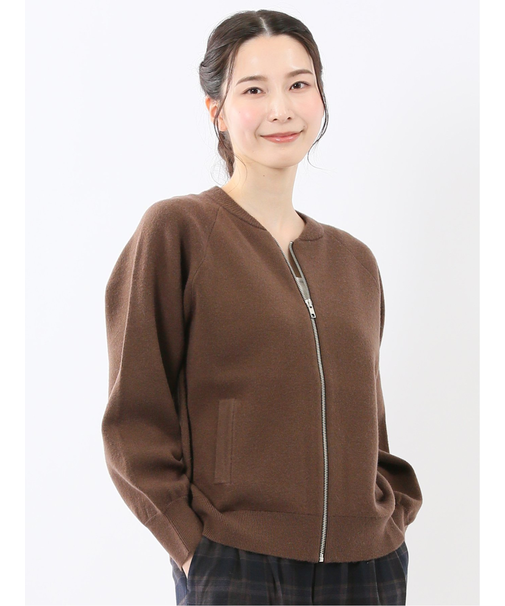 ウォッシャブル ZIP ニットブルゾン