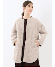 ファー×キルト リバーシブル ハーフ中綿ブルゾン