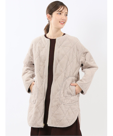 ファー×キルト リバーシブル ハーフ中綿ブルゾン