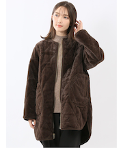 ファー×キルト リバーシブル ハーフ中綿ブルゾン