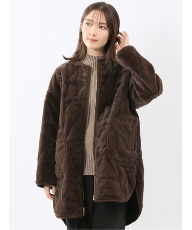 ファー×キルト リバーシブル ハーフ中綿ブルゾン