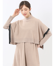 ハンドウォッシャブル ポンチョ&ワンピース ニットアンサンブル