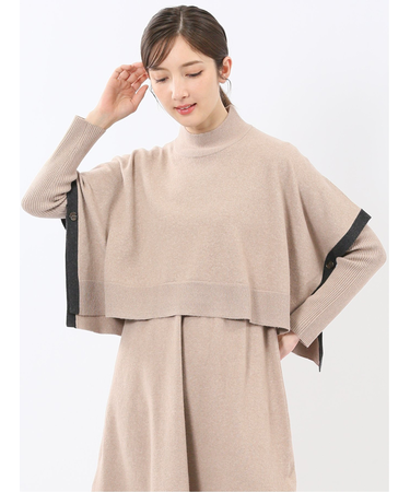 ハンドウォッシャブル ポンチョ&ワンピース ニットアンサンブル