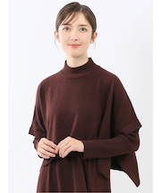 ハンドウォッシャブル ポンチョ&ワンピース ニットアンサンブル