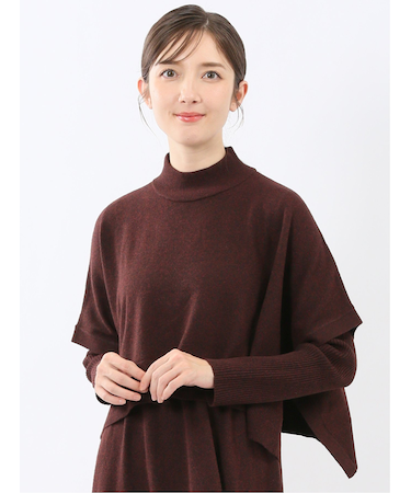 ハンドウォッシャブル ポンチョ&ワンピース ニットアンサンブル