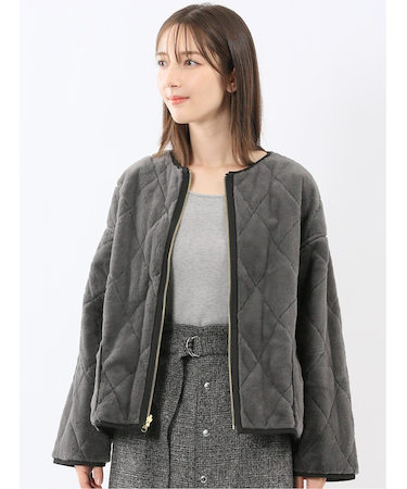 ファー×キルト リバーシブル ショート中綿ブルゾン