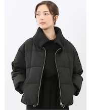 衿ニット エンボス ショートダウン