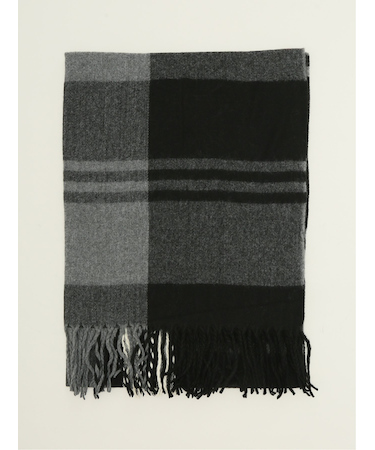 ハンドウォッシャブル チェック柄 大判ストール