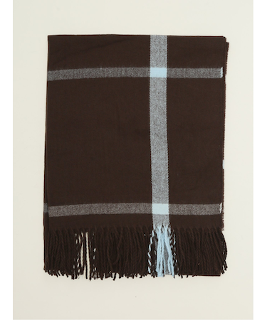 ハンドウォッシャブル チェック柄 大判ストール