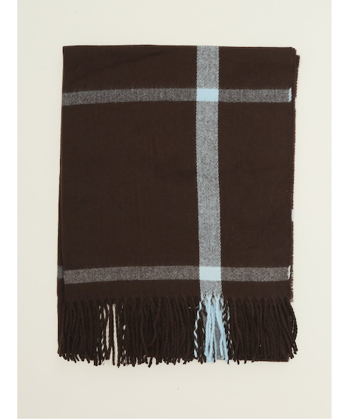 ハンドウォッシャブル チェック柄 大判ストール