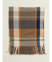 ハンドウォッシャブル チェック柄 大判ストール