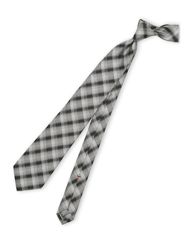 セッテピエゲ シルクチェック柄 レギュラータイ 8cm幅