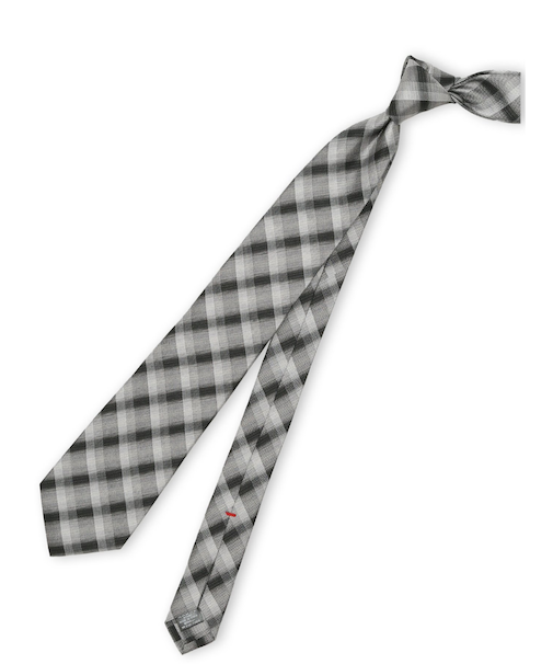 セッテピエゲ シルクチェック柄 レギュラータイ 8cm幅