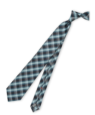 セッテピエゲ シルクチェック柄 レギュラータイ 8cm幅