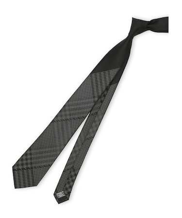 シルク混 パネル柄 ナロータイ 7.5cm幅