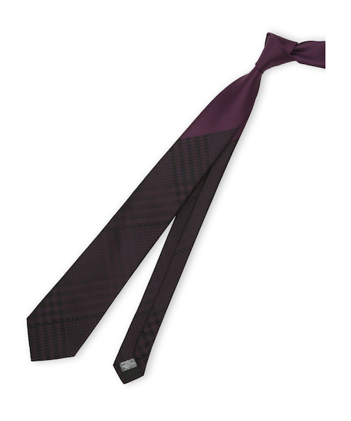 シルク混 パネル柄 ナロータイ 7.5cm幅