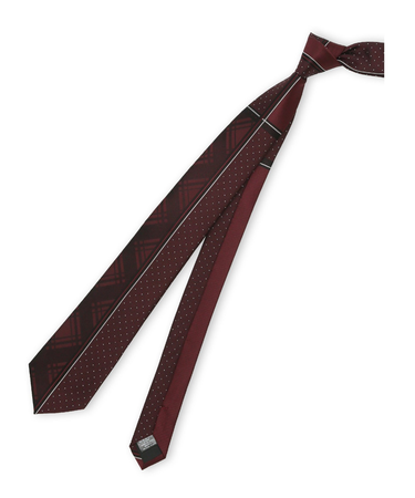 シルク混 パネル柄 ナロータイ 7.5cm幅