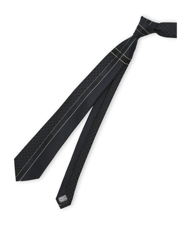 シルク混 パネル柄 ナロータイ 7.5cm幅