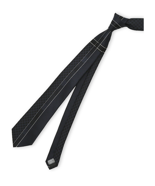 シルク混 パネル柄 ナロータイ 7.5cm幅