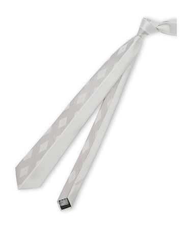 シルク混 パネル柄 ナロータイ 7.5cm幅