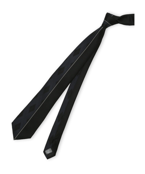 シルク混 パネル柄 ナロータイ 7.5cm幅