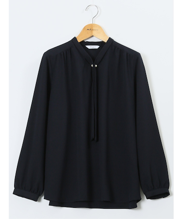 パールボウタイ 長袖プルオーバーブラウス