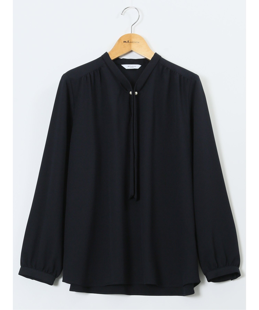 パールボウタイ 長袖プルオーバーブラウス