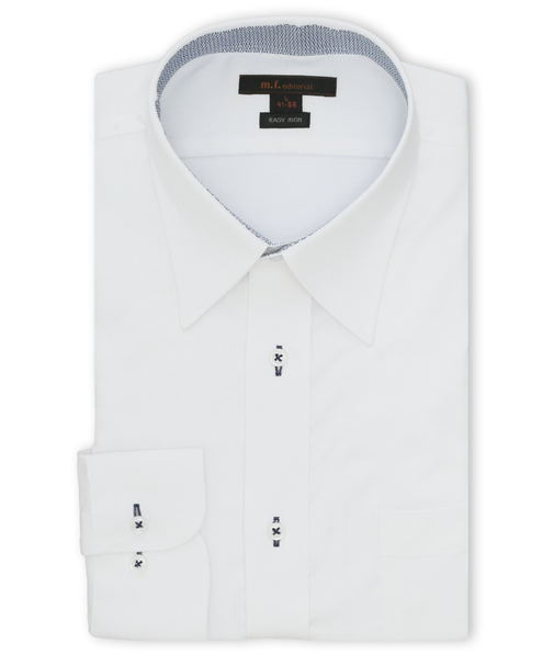 イージーアイロン ストレッチ NEWスタンダードフィット レギュラーカラー長袖シャツ