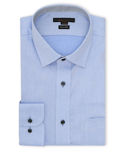 イージーアイロン ストレッチ NEWスタンダードフィット ショートワイドカラー長袖シャツ