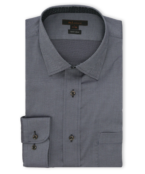 イージーアイロン ストレッチ NEWスタンダードフィット ショートワイドカラー長袖シャツ