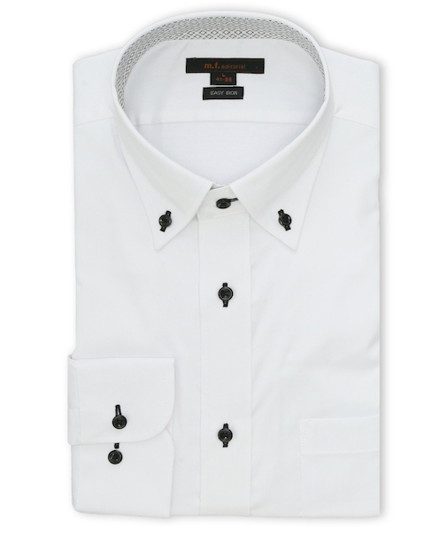 イージーアイロン ストレッチ NEWスタンダードフィット ショートボタンダウン長袖シャツ