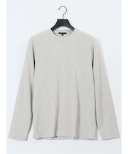 アーガイルジャガード クルーネック長袖Tシャツ