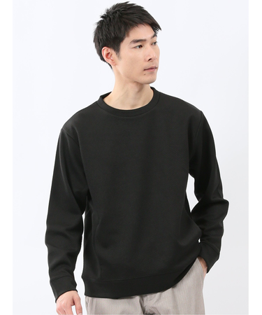 ストレッチ ふくれジャガード クループルオーバー