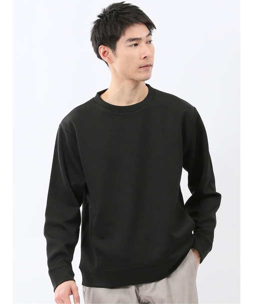 ストレッチ ふくれジャガード クループルオーバー