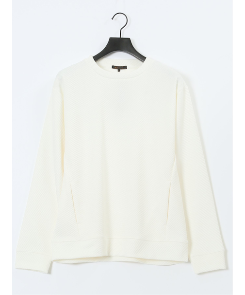 ストレッチ ふくれジャガード クループルオーバー