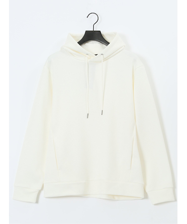 ストレッチ ふくれジャガード プルパーカー